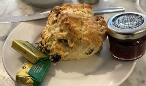 A scone at Compton Acres