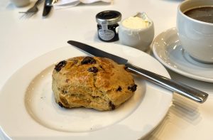 a scone at John Lewis department store in Glasgow