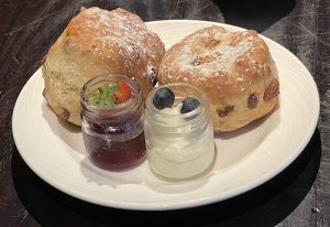 A scone at the Golden Lon Hotel