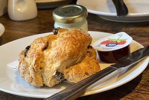 A scone at the Fells Coffee House