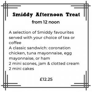 Afternoon treat menu